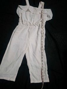 Cute White Ruffle Jumpsuit for Girls