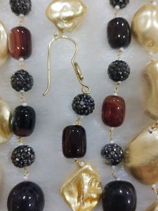 Natural Stone And MOP NECKLACE SET