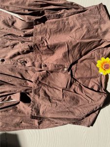 Brown Button-Up Midi Dress