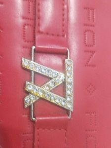 Red Chain Strap Clutch