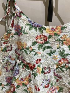 Floral Tie-Strap Peplum Top