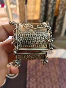 Ethnic Silver Oxidized Bangle Bracelet