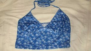 Blue Floral Halter Top