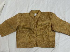 PREMIUM BANARASI GOLDEN BLOUSE.