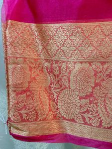 Pretty Rose Pink Soft Organza Saree