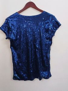 🔴BLUE SEQUENCE TOP FOR WOMEN