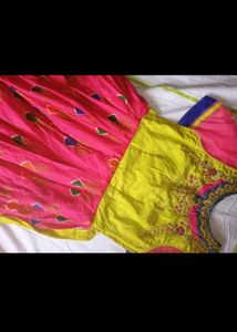 Pochampalli Ikat Design Silk Gown Long Dress