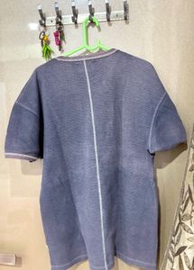 Jack &amp; Jones Blue Textured drop shoulder T-Shirt