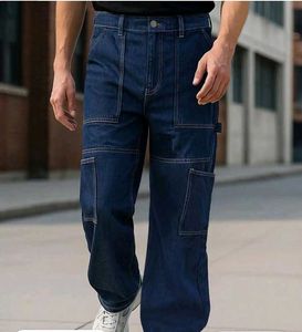 Blue Denim Cargo Jeans
