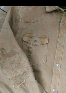 Distressed Tan Western Shirt