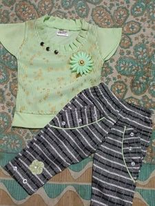 Cute Girls Light Green Outfit