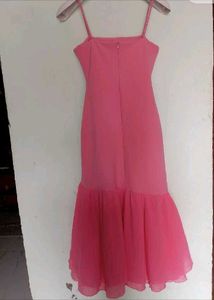 Chic Pink Bow Detail Maxi Dress