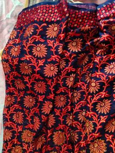 Exquisite Navy Blue Embroidered Saree