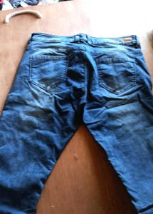 Distressed Blue Denim Jeans, new without tag