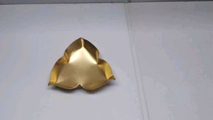 Elegant Golden Metal Leaf Urli 3.5inch size
