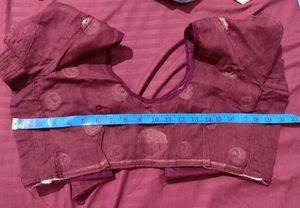 Purple Net Saree With Blouse
