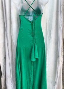 I. Emerald Green Embellished Maxi Dress