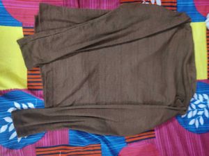Coffee brown Full Sleeve Top For Women.