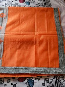 Beautiful Supernet Orange &amp; Grey Saree🧡🩶