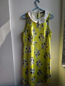 Yellow Floral Peter Pan Collar Dress