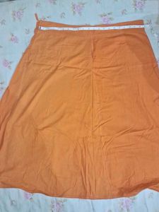 Orange Embroidered Chiffon Saree &amp; stiched blouse