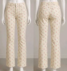 Floral Print Flare Jeans