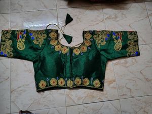 Emerald Green Embroidered Blouse