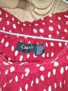 Red Polka Dot Skirt With Fril