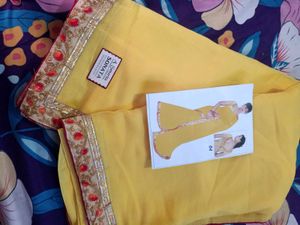 Elegant Yellow Saree with Border