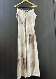 Elegant Watercolor Print Maxi Dress