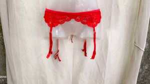 10258. Lace Garter Belt - Red