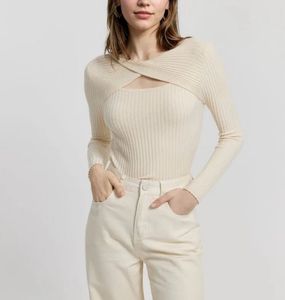 Urbanic Ribbed Knit Cutout Top