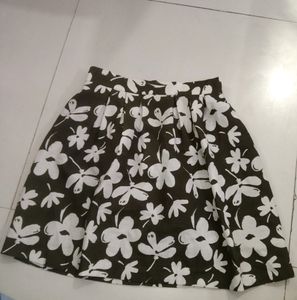 Olive Floral Plated Skirt
