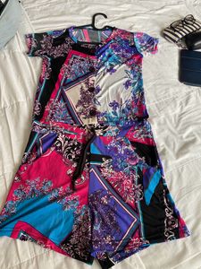 Stretchy Playsuit Multi Colour
