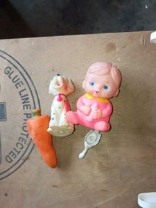 Vintage Baby Doll Crib with Toys