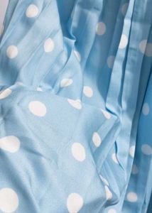Light Blue Polka Dot Maxi Skirt