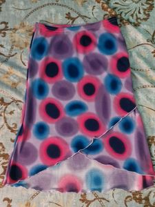Funky Circle Print Wrap Skirt