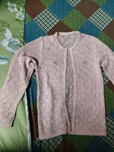 Cute Pink Crochet Cardigan