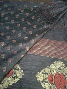 Elegant Charcoal Grey Art Silk Saree with Traditio