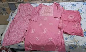 Pink Printed Kurta Set with Dupatta