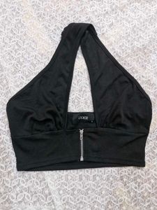 Black halterneck top