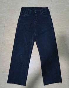 Dark Wash Black Wide Jeans