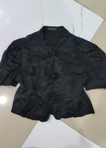 Elegant Black Asian-Inspired Blouse Chinese top
