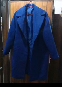 Royal Blue Wool Blend Coat