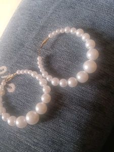 Chunky Pearl Hoop Earrings