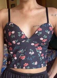 Floral Smocked Crop Top