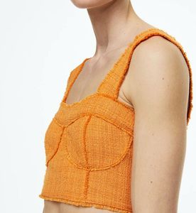 Yellow Textured Crop Top