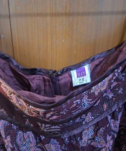 Bohemian Floral Print Midi Skirt