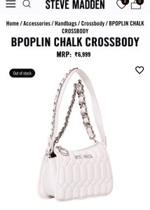 Steve Madden White Quilted Crossbody Bag