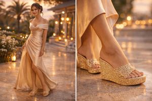 Golden Wedges Bridal For Women
